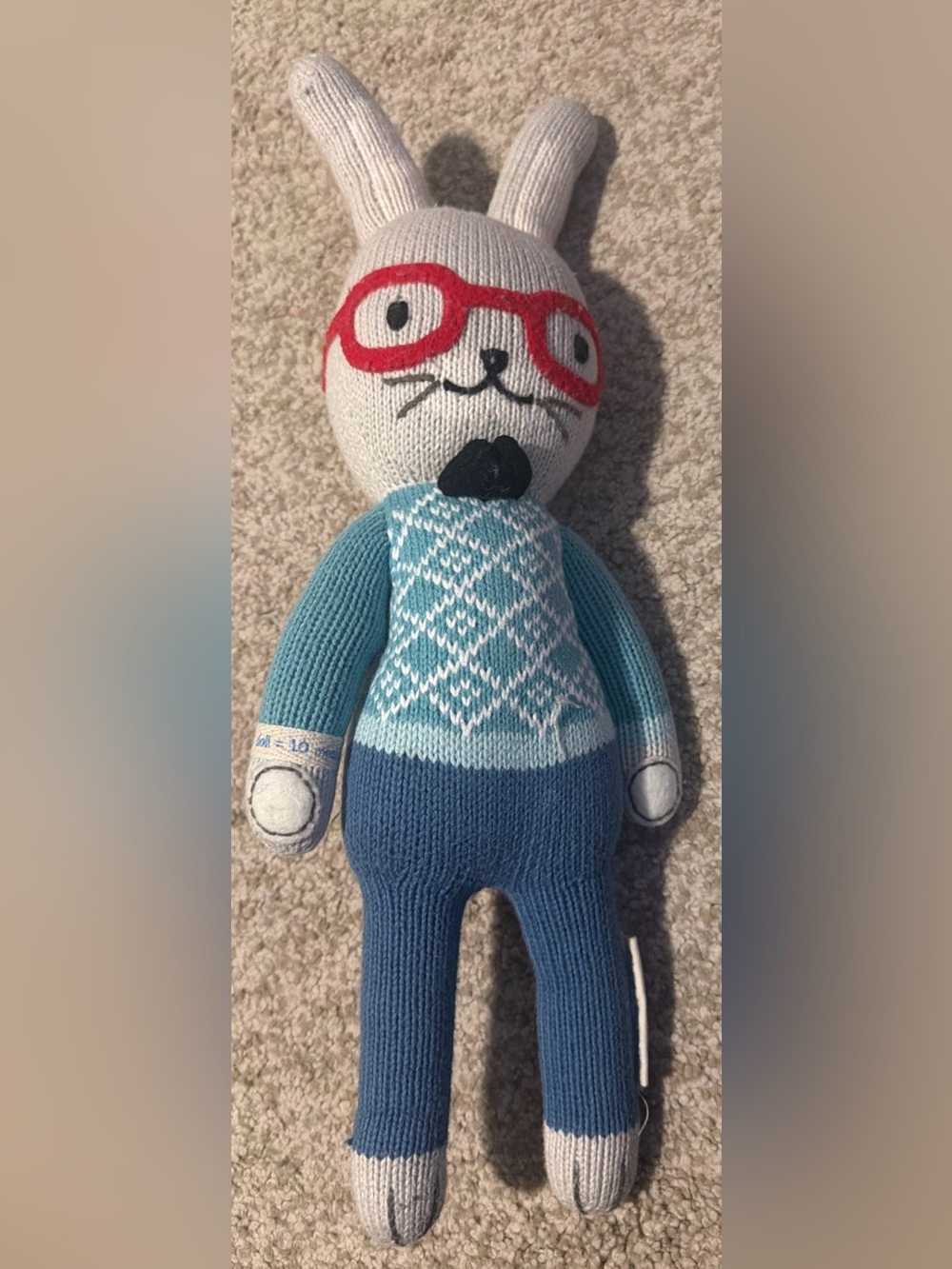 Cuddle + Kind Benedict The Bunny 24”Handcrafted 100% Cotton